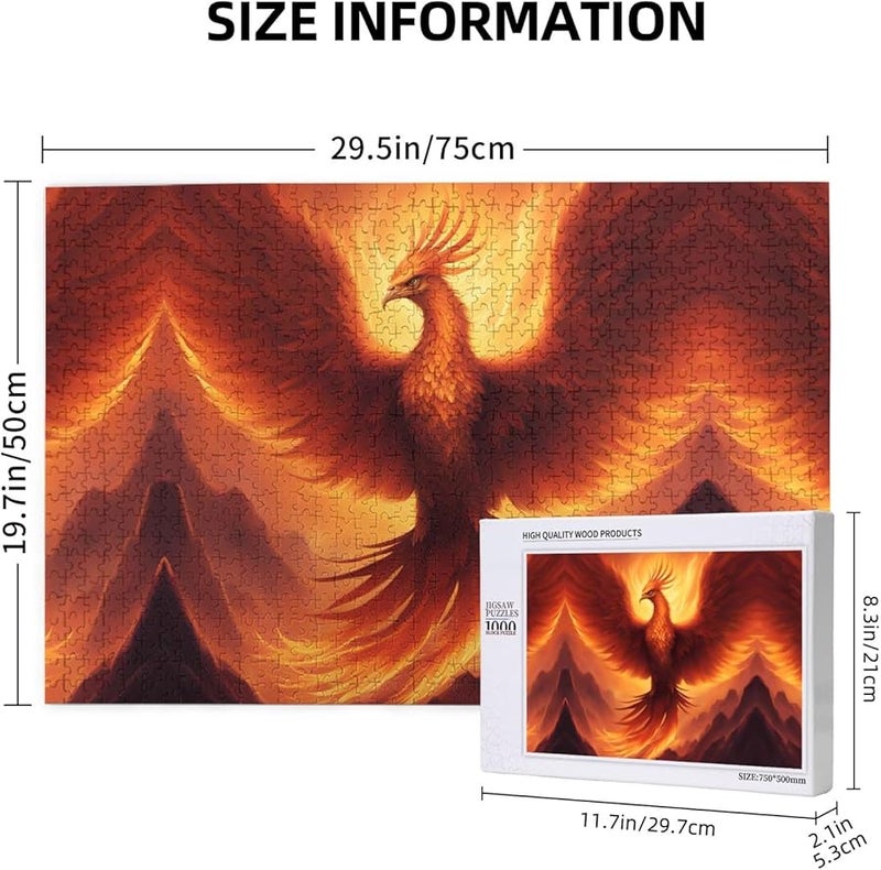 لغز طائر الفينيكس 1000 قطعة للبالغين ديكور المنزل 29.5 × 19.7 بوصة - Image 3